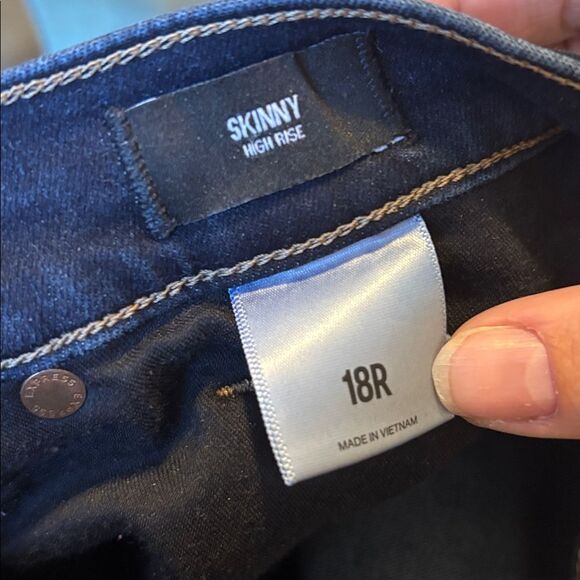 Express dark blue high rise skinny jeans size 18 - Picture 5 of 6